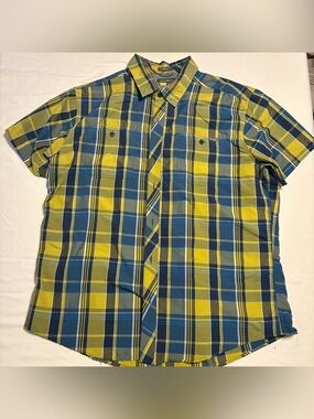 Eddie Bauer Yellow & Blue Travex Classic Fit Button up shirt